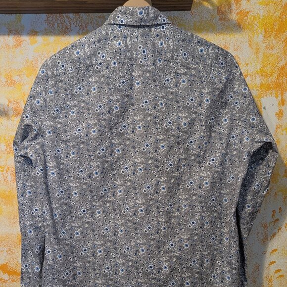 Thomas Dean Collection Floral Pattern Button Up Long Sleeve Shirt - Picture 3 of 15